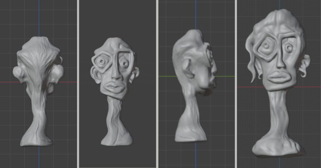 3D Printing Melbourne sculpture model showing CAD design and multiple views for product development