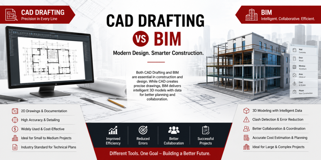 CAD Drafting vs BIM comparison for Australian construction projects