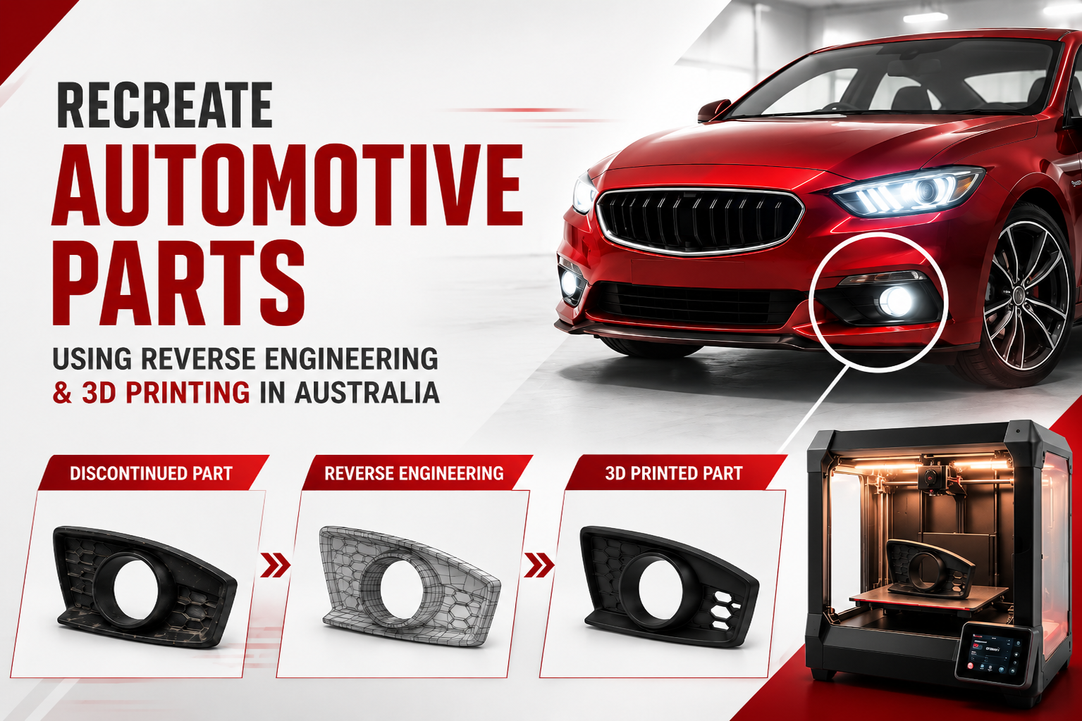 How Automotive Aftermarket Parts Are Recreated Using Reverse Engineering & 3D Printing in Australia